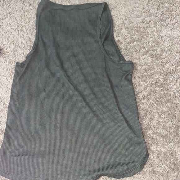Olive Green Button Front Tank - Picture 2 of 5